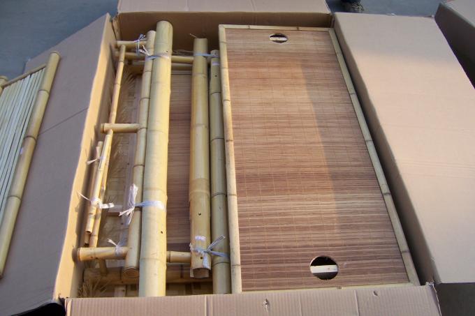 ชุดแท็กกี้บาร์ไม้ยางที่มีหลังคาไม้ยางสําหรับลานหลังและสวน เฟอร์นิเจอร์บาร์สําหรับการบันเทิงกลางแจ้ง 2