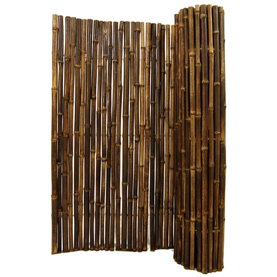 รั้วไม้ไผ่สีดำธรรมชาติขนาด 180 ซม. 240 ซม. สำหรับตกแต่งสวนฟันดาบ Wall