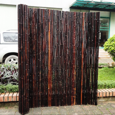 รั้วไม้ไผ่สีดำธรรมชาติขนาด 180 ซม. 240 ซม. สำหรับตกแต่งสวนฟันดาบ Wall