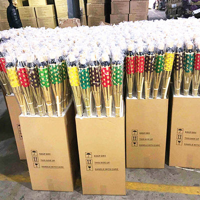 ไฟเทอร์ช์ไม้กล้วยธรรมชาติ พร้อมกับฟิฟเบอร์กลาสที่สามารถเปลี่ยนได้ - สําหรับงานเลี้ยงหลังบ้าน งานแต่งงาน การส่องแสงทาง