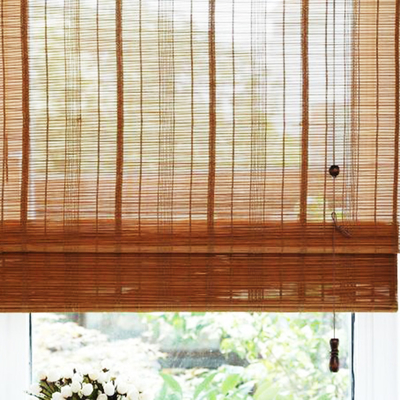Hand Made ความสูง 1.5 เมตรไม้ไผ่ธรรมชาติ Roller Blinds Shade ตกแต่งควบคุมพลังงานแสงอาทิตย์
