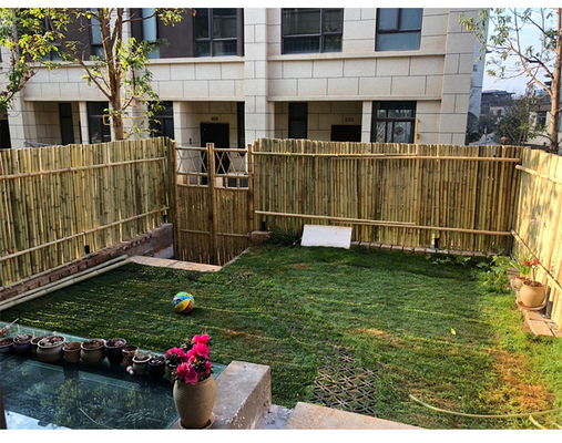 เป็นมิตรกับสิ่งแวดล้อมรั้วไม้ไผ่ธรรมชาติ Trellis สวนหลังบ้านฟาร์มตกแต่งสวนอาคาร