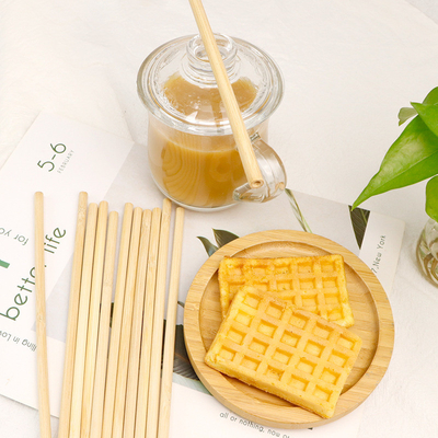 หลอดไม้ไผ่ธรรมชาติที่เป็นมิตรกับสิ่งแวดล้อมสำหรับเครื่องดื่มชากาแฟปาร์ตี้ 10cm 12cm