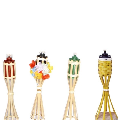 ไฟฉายไม้ไผ่ธรรมชาติ 180 ซม. ไฟฉาย Tiki ไม้ไผ่สำหรับไฟสวน Luau Party