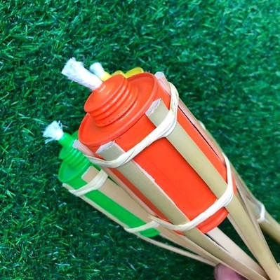 ลานตกแต่งดาดฟ้ากลางแจ้งไม้ไผ่ธรรมชาติคบเพลิงไม้ไผ่ Tiki Torch