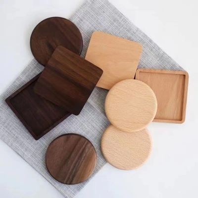 ที่รองแก้วไม้ไผ่ที่ทำจากไม้ธรรมชาติสำหรับแก้วมัค Anti Scratch Table Mat