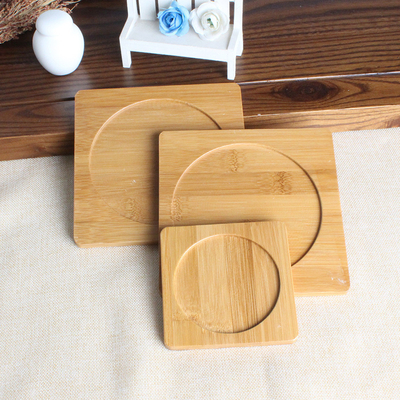 ที่รองแก้วไม้ไผ่เปล่าแบบถ่านกันน้ำ Anti Scratch Table Mat สำหรับถ้วยแก้ว