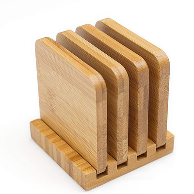 ที่รองแก้วไม้ไผ่เปล่าแบบถ่านกันน้ำ Anti Scratch Table Mat สำหรับถ้วยแก้ว