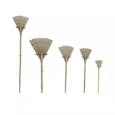 12 ซี่ 140 ซม. คราดไม้ไผ่น้ำหนักเบา Gress Rake Garden Lawn Rake