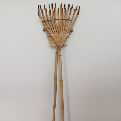 12 ซี่ 140 ซม. คราดไม้ไผ่น้ำหนักเบา Gress Rake Garden Lawn Rake