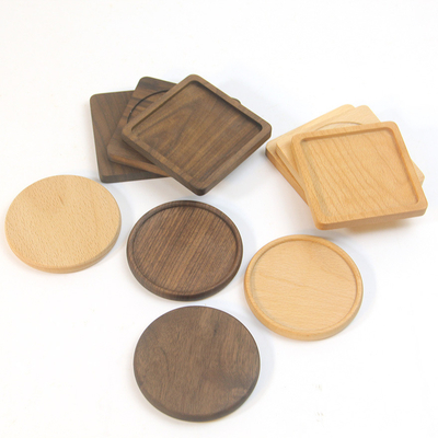 ที่รองแก้วไม้ไผ่แบบกำหนดเองเป็นมิตรกับสิ่งแวดล้อมชุดถาดกาแฟ Eco-set ถาดสี่เหลี่ยม / กลมไม้ไผ่