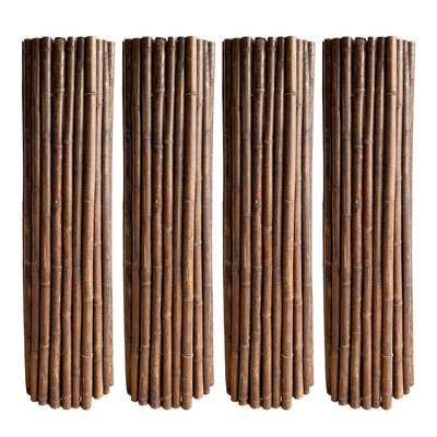 รั้วไม้ไผ่สีดำธรรมชาติขนาด 180 ซม. 240 ซม. สำหรับตกแต่งสวนฟันดาบ Wall