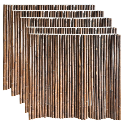 รั้วไม้ไผ่สีดำธรรมชาติขนาด 180 ซม. 240 ซม. สำหรับตกแต่งสวนฟันดาบ Wall