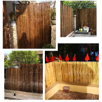 รั้วไม้ไผ่ตกแต่งสีดำธรรมชาติ 4Ft 6Ft 8Ft สำหรับความเป็นส่วนตัวของสวน Home Garden