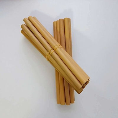 หลอดไม้ไผ่ย่อยสลายได้เองตามธรรมชาติ 20 ซม. หลอดตรงแบบใช้ซ้ำได้พร้อมแปรง