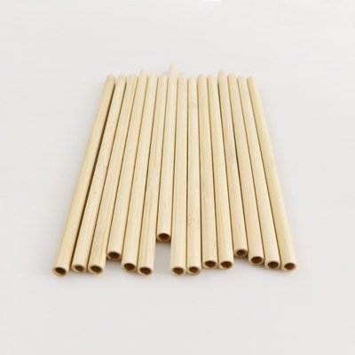 หลอดไม้ไผ่แบบใช้แล้วทิ้งที่ย่อยสลายได้ทางชีวภาพ 22.5 ซม. เครื่องดื่ม Bubble Boba Tea Drinking Straw