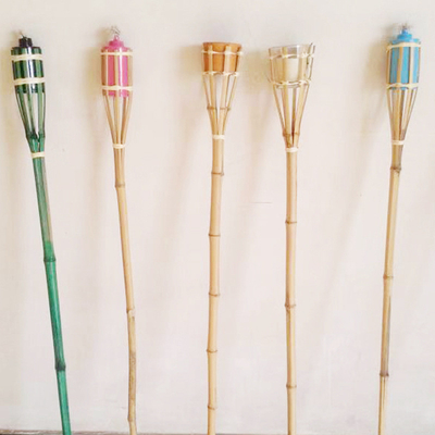 115cm Bamboo Garden Tiki Torch ทอมือไม้ไผ่ปาร์ตี้ Torches