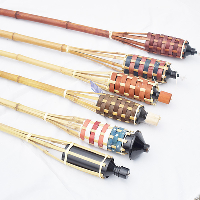 ของตกแต่งฮาโลวีนไม้ไผ่ Tiki Torches เติมแทนกระป๋องน้ำมันโลหะ