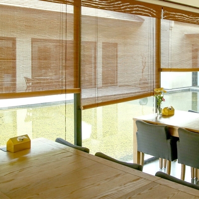 มู่ลี่ไม้ไผ่ที่เป็นมิตรกับสิ่งแวดล้อม 1 ม. คู่มือ Pergola Roller มู่ลี่ไม้ไผ่