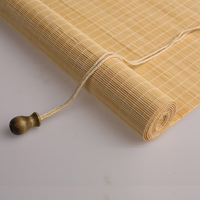 Hand Made ความสูง 1.5 เมตรไม้ไผ่ธรรมชาติ Roller Blinds Shade ตกแต่งควบคุมพลังงานแสงอาทิตย์