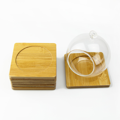 ที่รองแก้วไม้ไผ่ที่ทำจากไม้ธรรมชาติสำหรับแก้วมัค Anti Scratch Table Mat