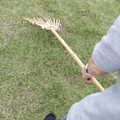 11 Tine 145cm คราดไม้ไผ่แฮนด์เมด Rustless Garden คราดคราด