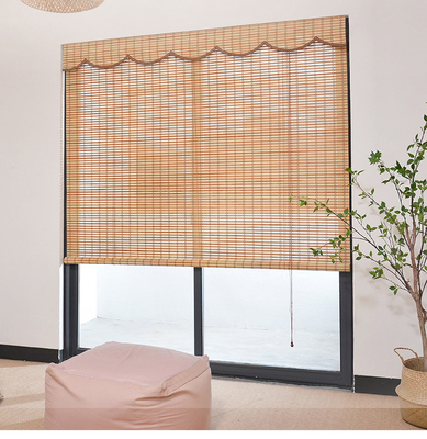 Amboo Roman Shades Roll Up Bamboo Blinds สําหรับหน้าต่างภายใน การกรองแสง UV การป้องกันสีไม้ธรรมชาติ