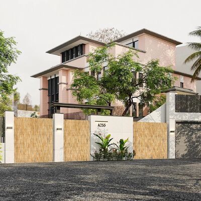 สายรั้วไม้กิ่งธรรมชาติ ผ้าม่านสกรีนไม้กิ่ง สะอาดต่อสิ่งแวดล้อม สําหรับสวน, ระเบียง, นอก, ลานหลังบ้าน